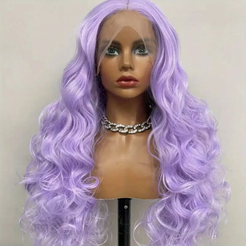 Purple Body Wave Heat Resistant 13x4 Lace Front Wigs